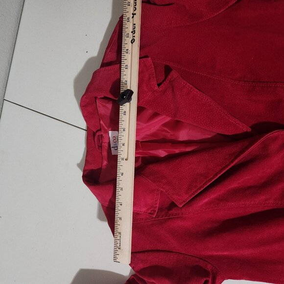 Denim & Co Suede Leather Blazer Jacket Medium Pink - Picture 12 of 14